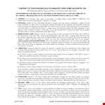 Home Purchase Contract Template example document template
