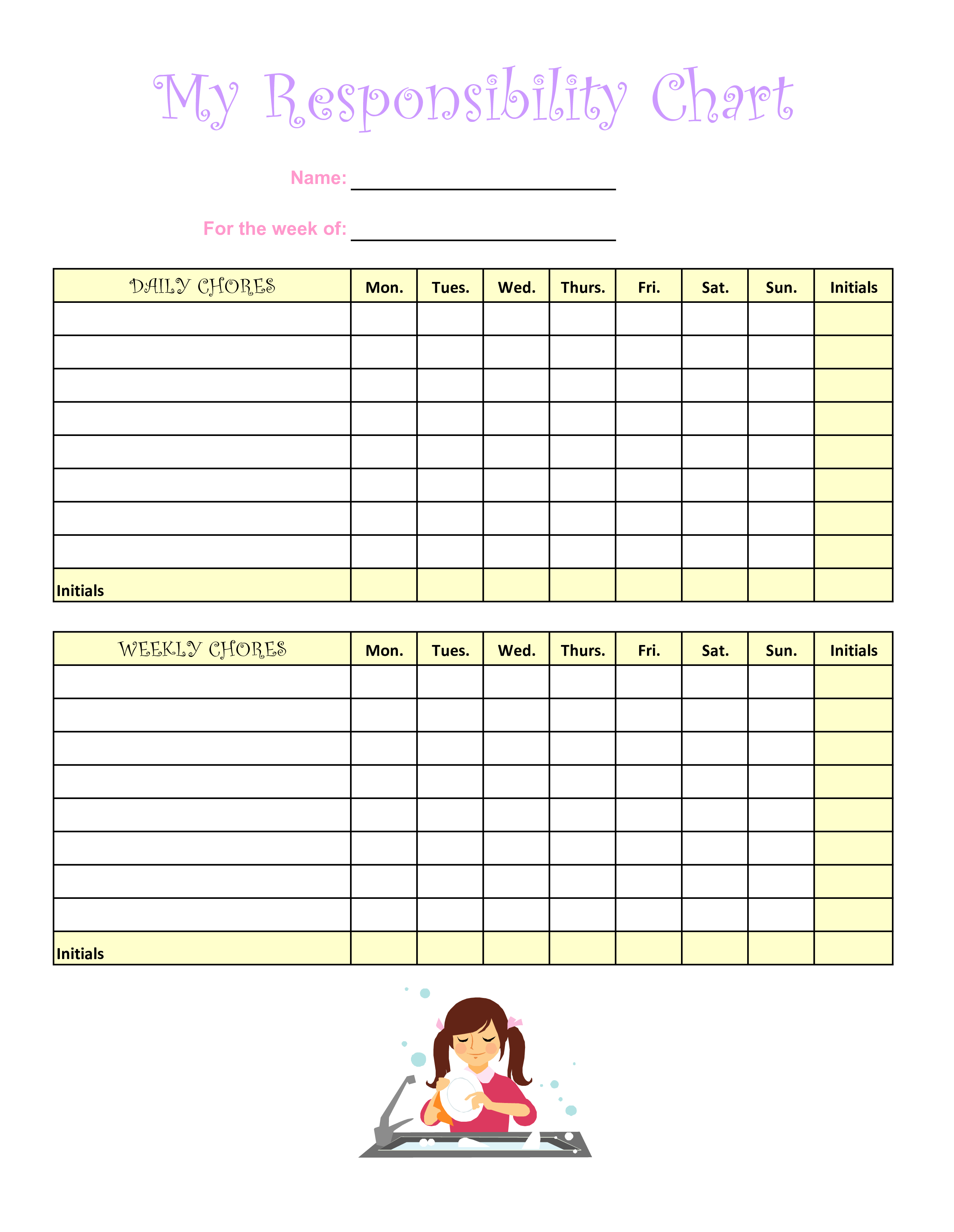 Create an organized chore schedule with our chore chart template