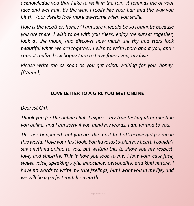 love letter that make her cry example