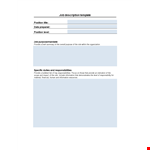 Create Effective Job Descriptions - Skills & Requirements Included example document template