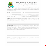 Roommate Agreement Template - Create a Binding Agreement with Your Roommate example document template