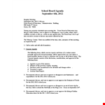 School Board Agenda Template example document template