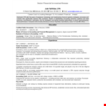 Senior Financial Accountant Resume - Accounting, Financial & Systems Functions example document template