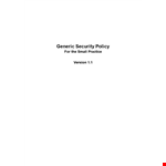Generic Security Policy example document template