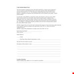 Create a Comprehensive Police Report | Incident, Campus, Victim, Crime example document template