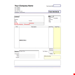 Customizable Invoice Template example document template