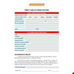 Credit Card Authorization Form Sample example document template