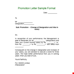 Salary Increase and Promotion | Get Your Promotion Letter and New Designation example document template