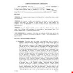 Commission Agent Agreement Template for your Company's Business | Clear and Effective Agreement example document template