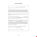 Liability Waiver Form example document template