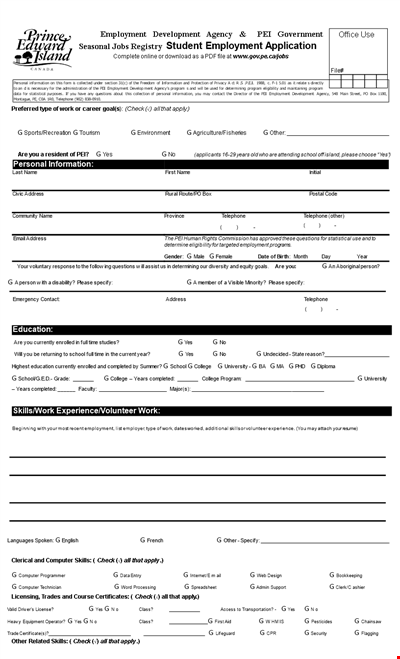 Restaurant Job Application Form Sample