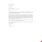 Community Service Letter Template | Personal Development example document template