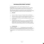 Employment Contract Example example document template