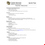 Resume Format For Teaching Job example document template 