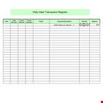 Manage Your Petty Cash Log Efficiently with Balance, Check, and Amount example document template