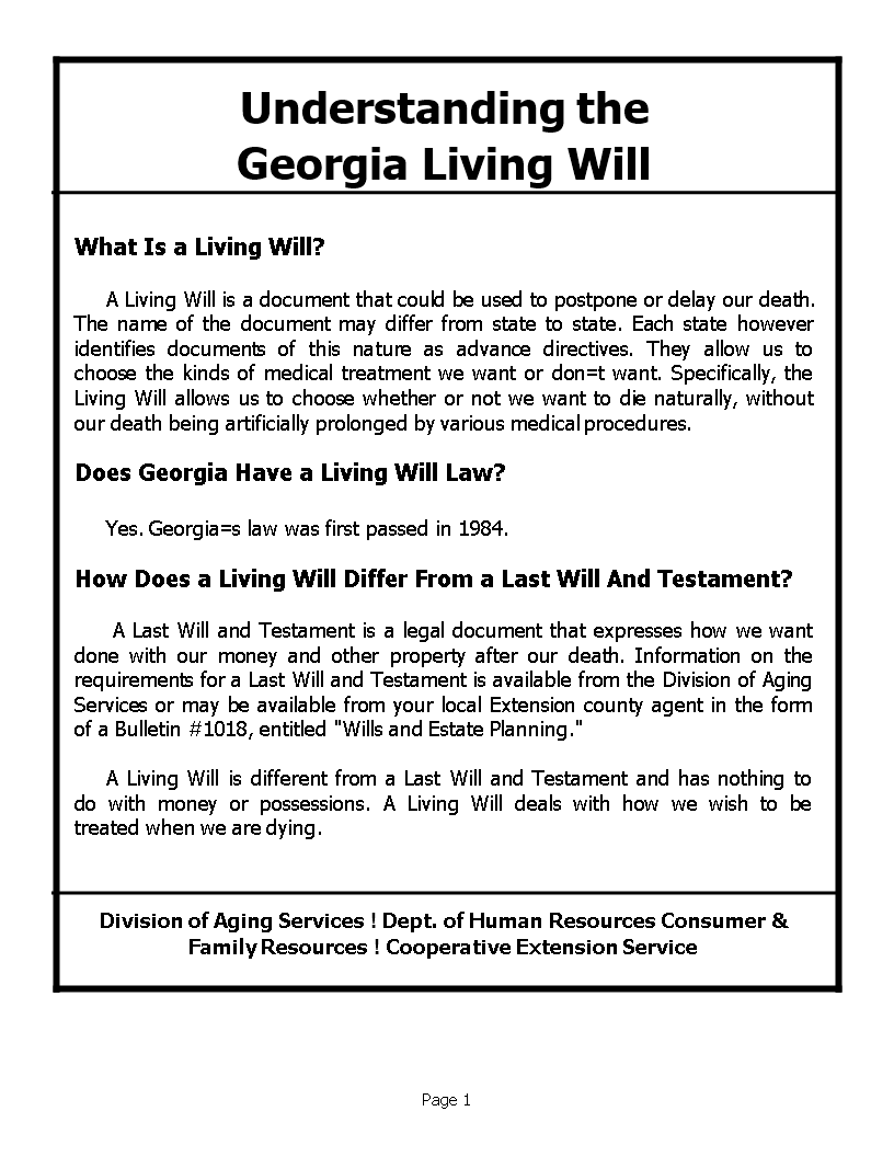 Create a Living Will with our Template Free Download