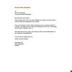 Simple Email Application Letter example document template