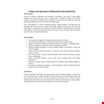 Health and Wellness Coordinator Job Description example document template