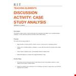 Simple Case Analysis Template | Identify Issues, Analyze Activity example document template 