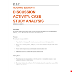 Simple Case Analysis Template | Identify Issues, Analyze Activity example document template