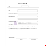 Letter of Intent Template example document template