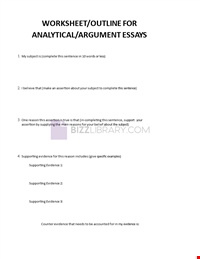 Analytical Essay Format