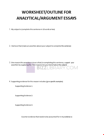 Analytical Essay Format
