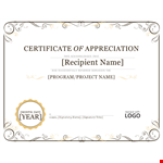 Create Lasting Impressions with Certificate of Appreciation | Signatory Certified example document template