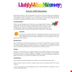 Preschool Newsletter Template - Child-Friendly Designs for Children | Nursery example document template