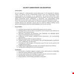 Security Administrator Job Description example document template