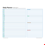 Personal Daily Planner Template - Organize Your Day example document template