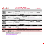 Dance Class Schedule Example example document template