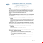 Scholarship Application Template - Apply for Scholarships and Awards example document template