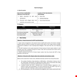 Field Visit Report example document template