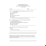 Sales Database Survey Template example document template