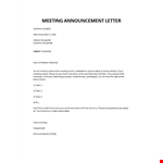 Meeting invitation letter example document template