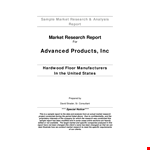 Sample Market Research for Sales in the Flooring Market example document template
