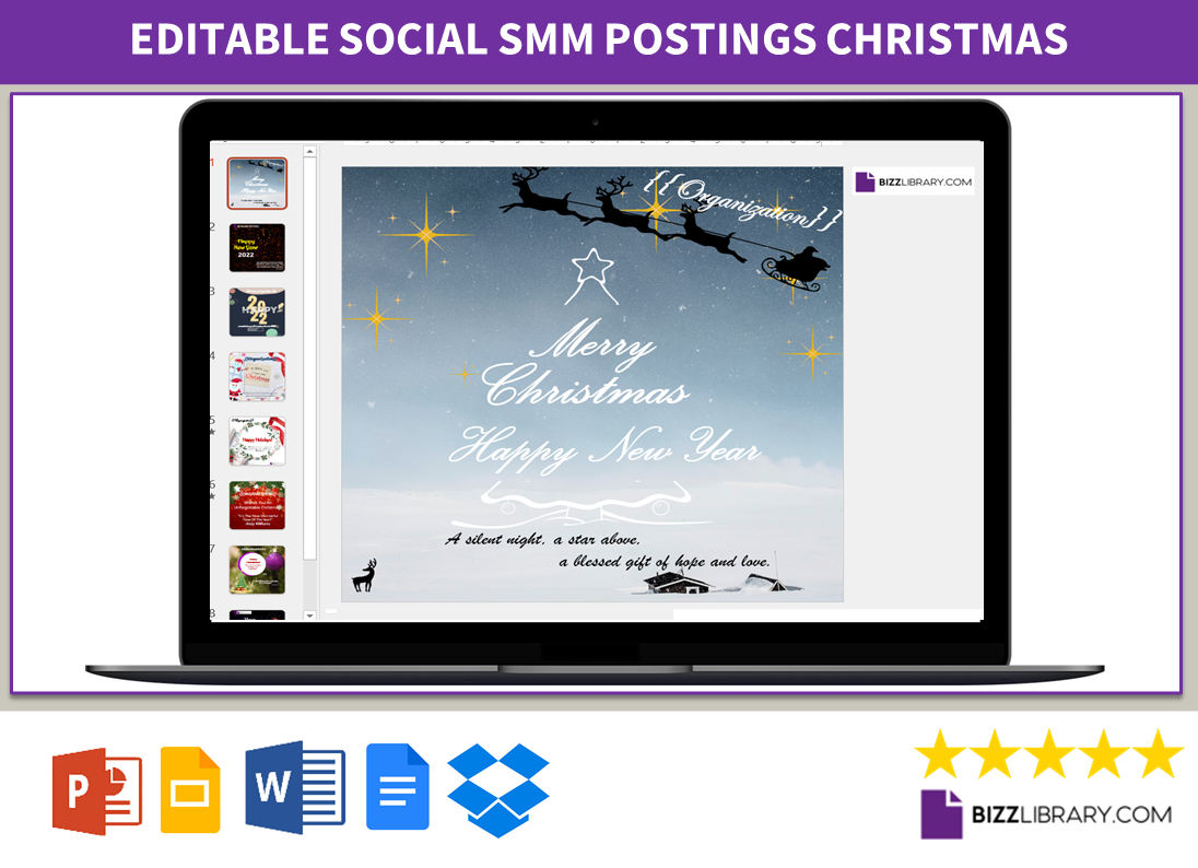 christmas new year social media post template