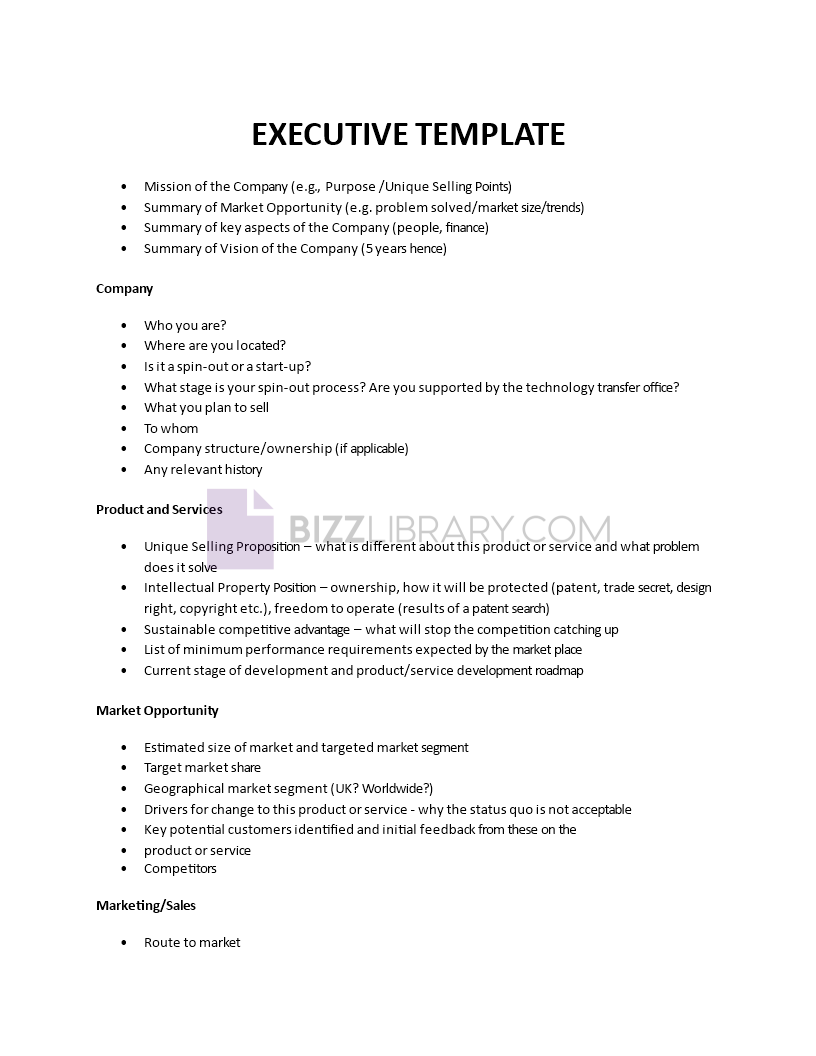 executive summary example Main Image executive summary example template