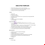 Executive Summary Example example document template