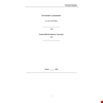 Company Investment example document template