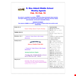 School Weekly Agenda example document template