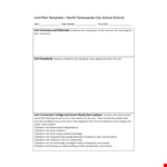 Unit Plan Template for Students, Teachers, and Tasks example document template