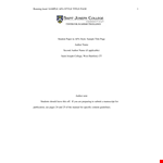 Student Paper Title Page example document template