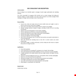 SEO Consultant Job Description example document template