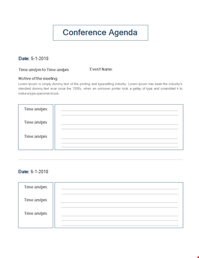 Conference Agenda Template