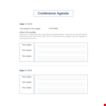 Conference Agenda Template example document template
