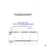 Effective Classroom Management Plan for Engaging Students example document template