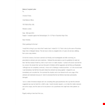 Formal Medical Complaint Letter example document template 