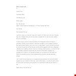Formal Medical Complaint Letter example document template